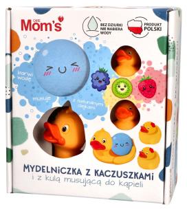 Mydelniczka z kaczuszkami i kulą musującą.... Wydawca: Mom's Care. Multiszop.pl Opakowanie Mydelniczka z kaczuszkami i kulą musującą...