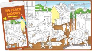 Na placu budowy. Kolorowanka XL. Autor:   Praca zbiorowa. Multiszop.pl Okładka książki Na placu budowy. Kolorowanka XL