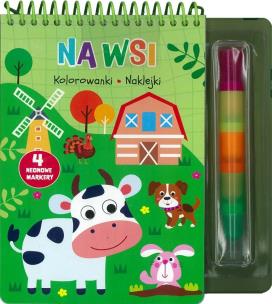 Okładka książki Na wsi. Kolorowanki, naklejki, 4 neonowe markery