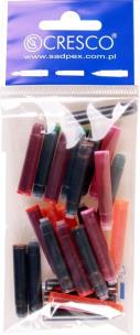 Naboje do piór mix kolorów 25 sztuk. Wydawca: CRESCO. Multiszop.pl Opakowanie Naboje do piór mix kolorów 25 sztuk