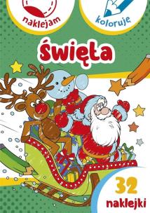 Okładka książki Naklejam i koloruję. Święta