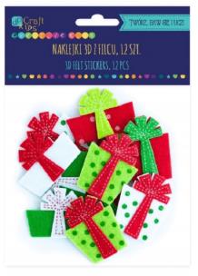 Opakowanie Naklejki 3D z filcu Prezenty (12 szt)