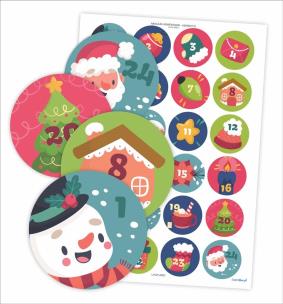 Opakowanie Naklejki adwentowe 24szt