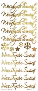 Opakowanie Naklejki ażurowe Wesołych Świąt złote 16szt