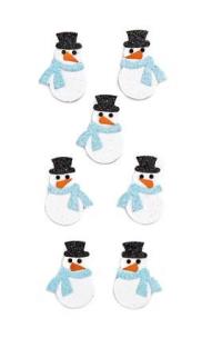 Opakowanie Naklejki brokatowe 3D - bałwanki 7szt