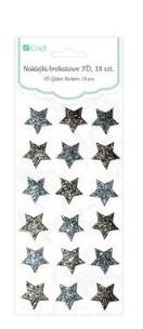 Opakowanie Naklejki brokatowe 3D Gwiazdki (18 sztuk)