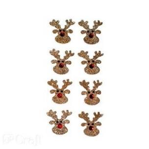 Opakowanie Naklejki brokatowe 3D Renifery (8 sztuk)