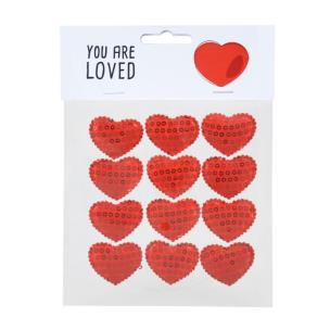 Opakowanie Naklejki cekinowe serca 12szt