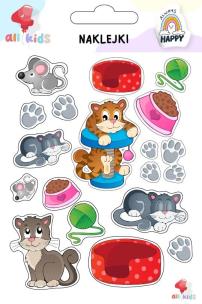 Naklejki dla dzieci Co robi kot. Wydawca: All4Kids. Multiszop.pl Opakowanie Naklejki dla dzieci Co robi kot