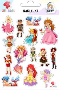 Naklejki dla dzieci Księżniczki i królewny. Wydawca: All4Kids. Multiszop.pl Opakowanie Naklejki dla dzieci Księżniczki i królewny