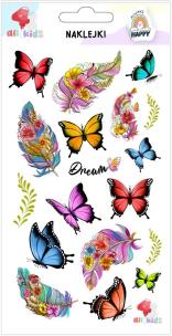 Opakowanie Naklejki dla dzieci Pióra motyle