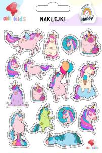 Naklejki dla dzieci Tęczowe jednorożce. Wydawca: All4Kids. Multiszop.pl Opakowanie Naklejki dla dzieci Tęczowe jednorożce