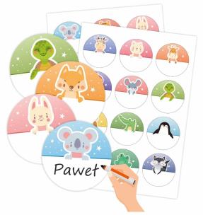 Naklejki do szafki/na szafki - Zwierzaki 24 szt.. Wydawca: LearnHow. Multiszop.pl Opakowanie Naklejki do szafki/na szafki - Zwierzaki 24 szt.