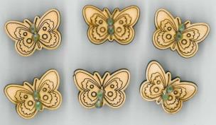 Opakowanie Naklejki drewniane LTA-003A3 2cm 6szt