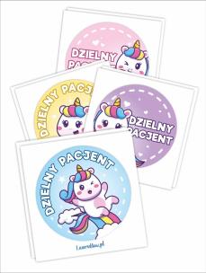 Naklejki Dzielny pacjent - Jednorożce 40mm 60szt. Wydawca: LearnHow. Multiszop.pl Opakowanie Naklejki Dzielny pacjent - Jednorożce 40mm 60szt