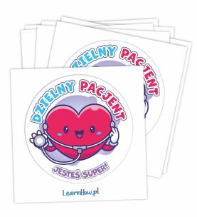 Opakowanie Naklejki Dzielny pacjent - Serduszko 60mm 60szt