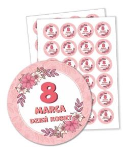 Opakowanie Naklejki Dzień Kobiet - 8 Marca 48 szt.