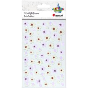 Opakowanie Naklejki filcowe kwiaty biało-czerwone mix 75szt.