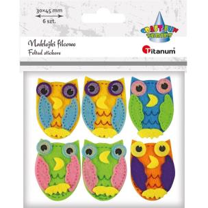 Opakowanie Naklejki filcowe sowy 30x45mm 6szt.