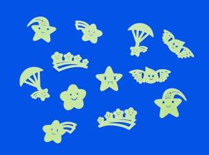 Opakowanie Naklejki fluorescencyjne 12szt