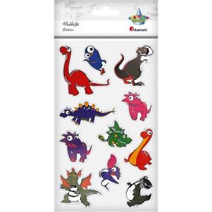 Opakowanie Naklejki foliowe dinozaury mix 11szt.