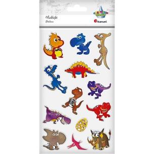 Opakowanie Naklejki foliowe dinozaury mix 13szt.