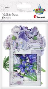 Opakowanie Naklejki foliowe Kwiaty fioletowe 30szt