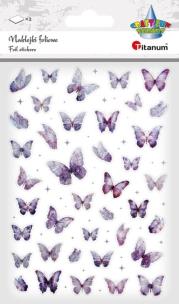 Opakowanie Naklejki foliowe Motyle fioletowe i holograficzne