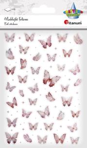 Opakowanie Naklejki foliowe Motyle różowe i holograficzne