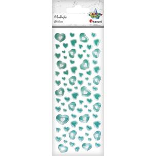 Opakowanie Naklejki foliowe serca miętowe mix 78szt.