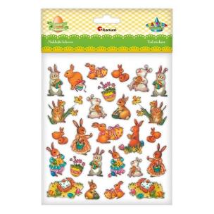 Opakowanie Naklejki foliowe zające złocone 26szt.