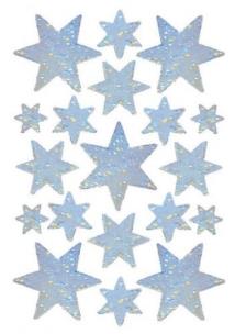 Opakowanie Naklejki Gwiazdki holograficzne srebne