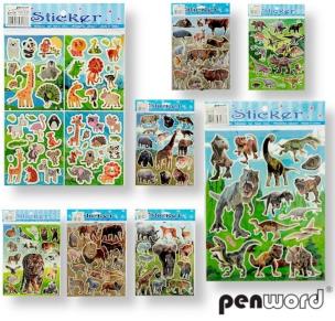 Opakowanie Naklejki laser zwierzęta 20x25mm