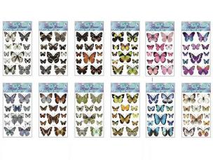 Opakowanie Naklejki motyle 50x32cm MIX
