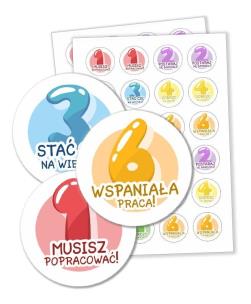 Naklejki motywacyjne - Oceny 48szt. Wydawca: LearnHow. Multiszop.pl Opakowanie Naklejki motywacyjne - Oceny 48szt
