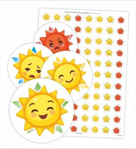 Naklejki motywacyjne - Słonka 88szt. Wydawca: LearnHow. Multiszop.pl Opakowanie Naklejki motywacyjne - Słonka 88szt