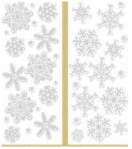 Opakowanie Naklejki na folii śnieżynki 10x22cm