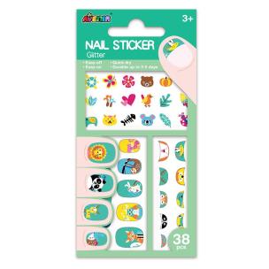 Opakowanie Naklejki na paznokcie - Zwierzęta brokat