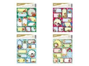 Opakowanie Naklejki na prezenty BN srebrne 20x30cm 10szt MIX