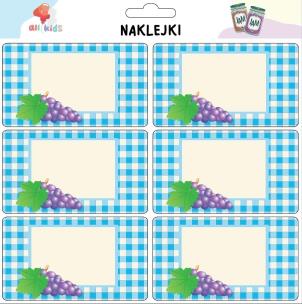Naklejki na przetwory Owoce. Wydawca: All4Kids. Multiszop.pl Opakowanie Naklejki na przetwory Owoce