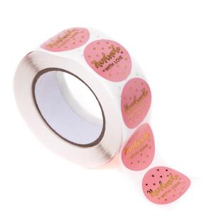 Opakowanie Naklejki na rolce różowe 2,5cm 500szt