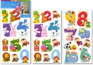 Opakowanie Naklejki na ścianę cyferki MIX