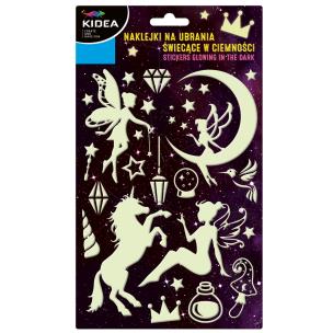 Opakowanie Naklejki na ubrania świecące w ciemności Kidea magiczny świat
