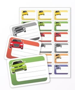 Opakowanie Naklejki na zeszyt - Auta 18szt.