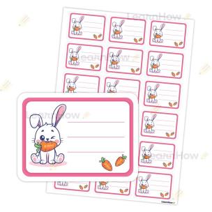 Naklejki na zeszyt - Królik 18szt. Wydawca: LearnHow. Multiszop.pl Opakowanie Naklejki na zeszyt - Królik 18szt