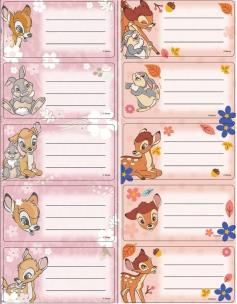 Opakowanie Naklejki na zeszyty Bambi