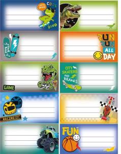 Opakowanie Naklejki na zeszyty Chlopiec