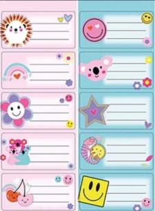 Opakowanie Naklejki na zeszyty Dziewczynka