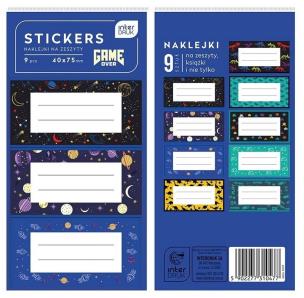 Opakowanie Naklejki na zeszyty Game Over 9szt.