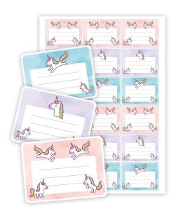 Opakowanie Naklejki na zeszyty jednorożce 18szt